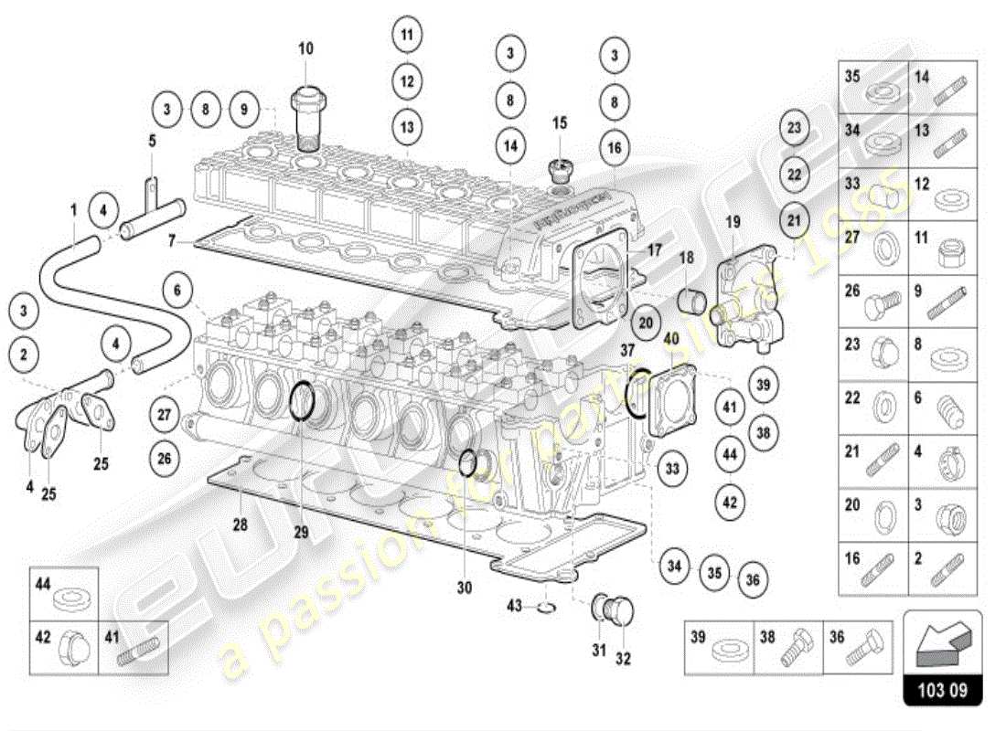 lamborghini diablo vt (1998) linkskopf zubehör teilediagramm