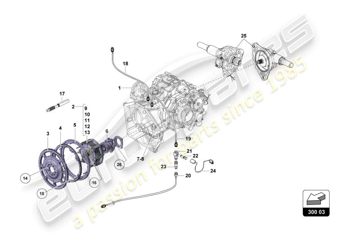 lamborghini 2022 (super trofeo evo 2) kupplung teilediagramm