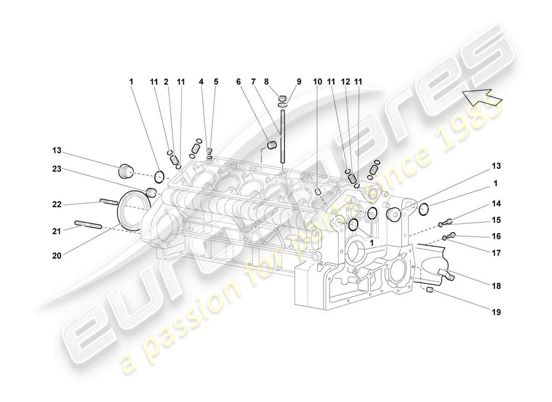 lamborghini lp670-4 sv (2010) kurbelgehäuse ersatzteildiagramm