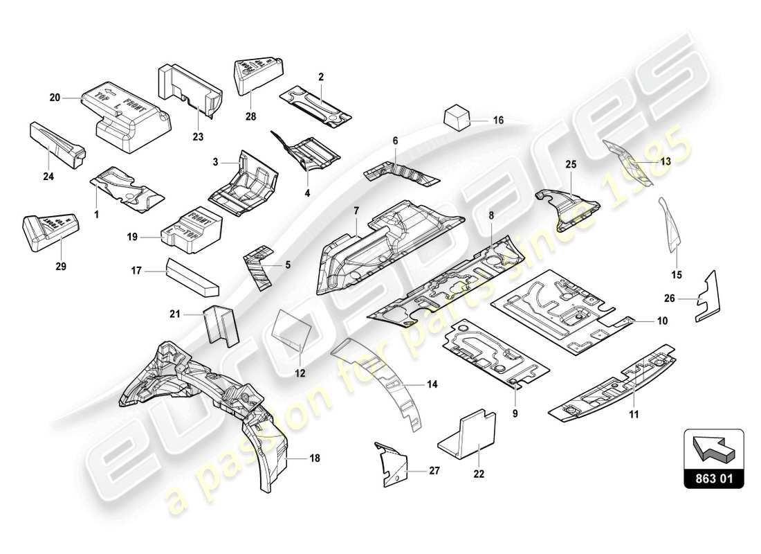 lamborghini urus (2021) dämpfung ersatzteildiagramm