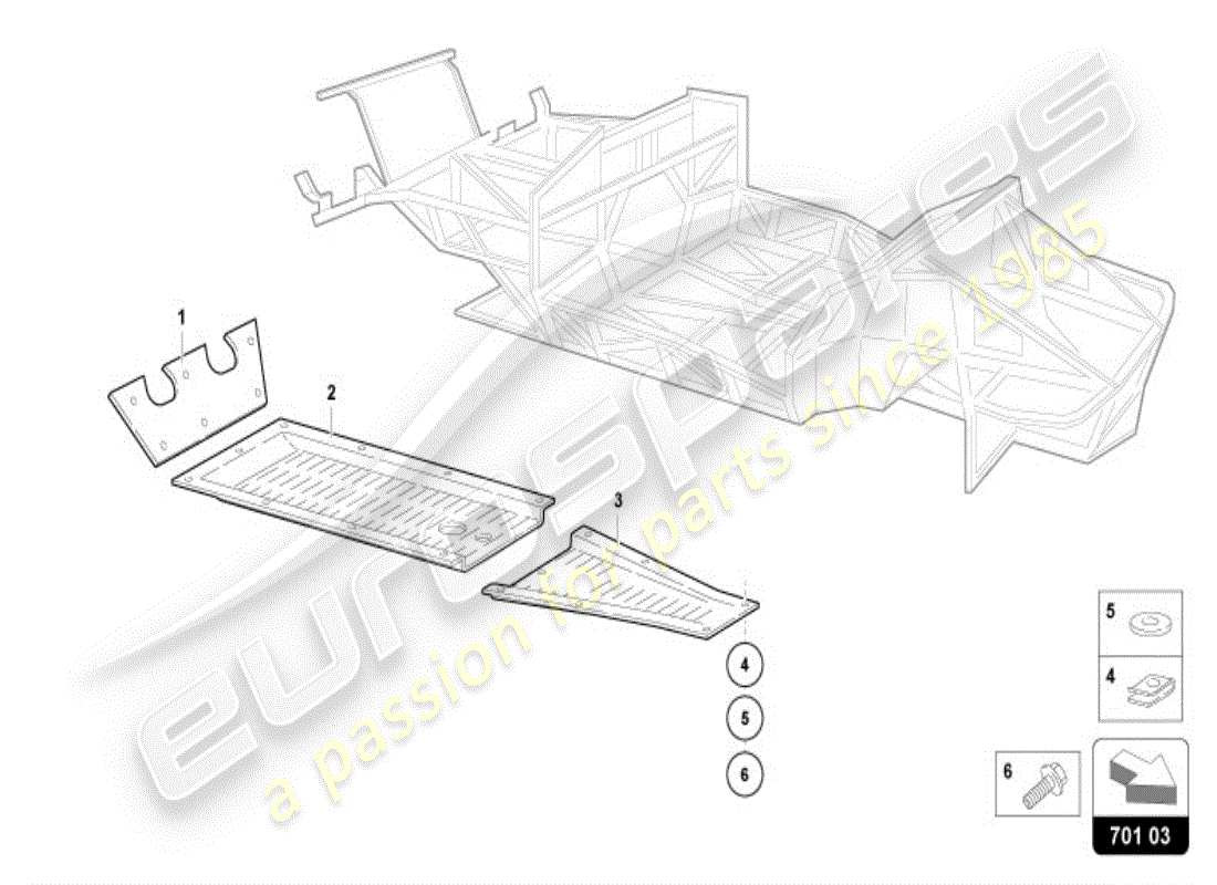 lamborghini diablo vt (1997) zierrahmen vorderteil ersatzteildiagramm