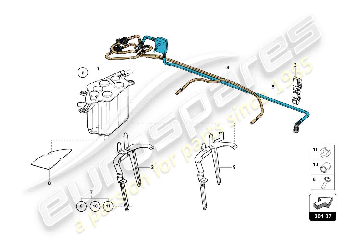 lamborghini sian roadster (2021) aktivkohlefiltersystem teilediagramm