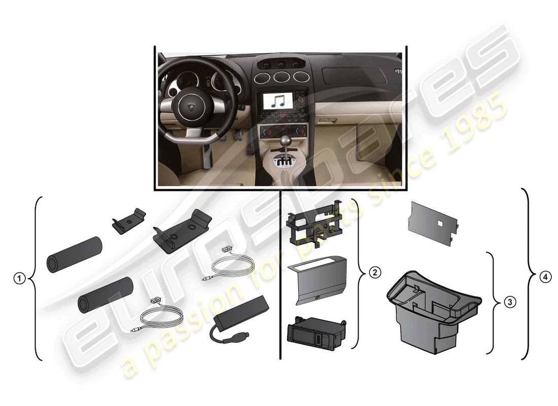 lamborghini gallardo coupe (accessories) nachrüstsatz ersatzteildiagramm