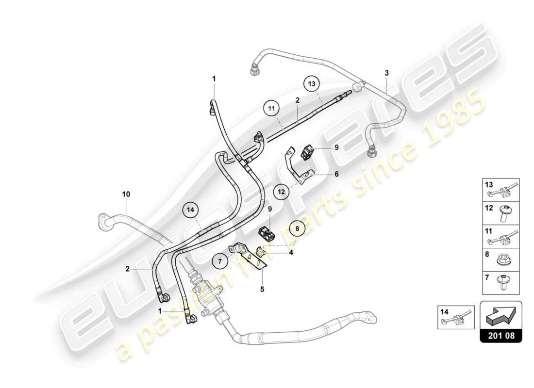 lamborghini sian roadster (2021) kraftstoffleitung teilediagramm