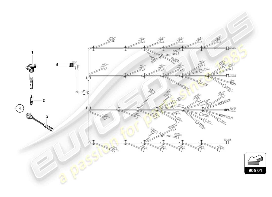 lamborghini 2016 (super trofeo) impianto di accensione ersatzteildiagramm