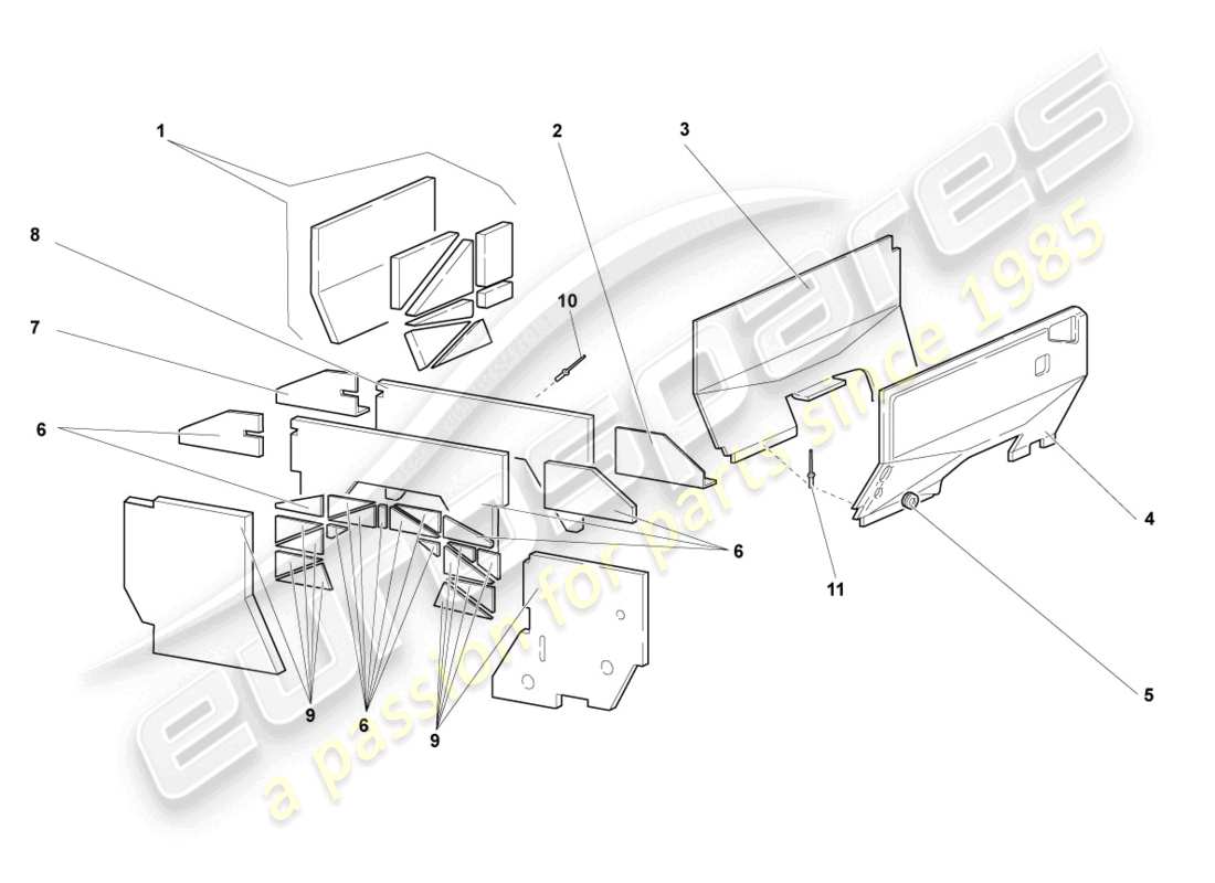 lamborghini reventon wärmeschild ersatzteildiagramm