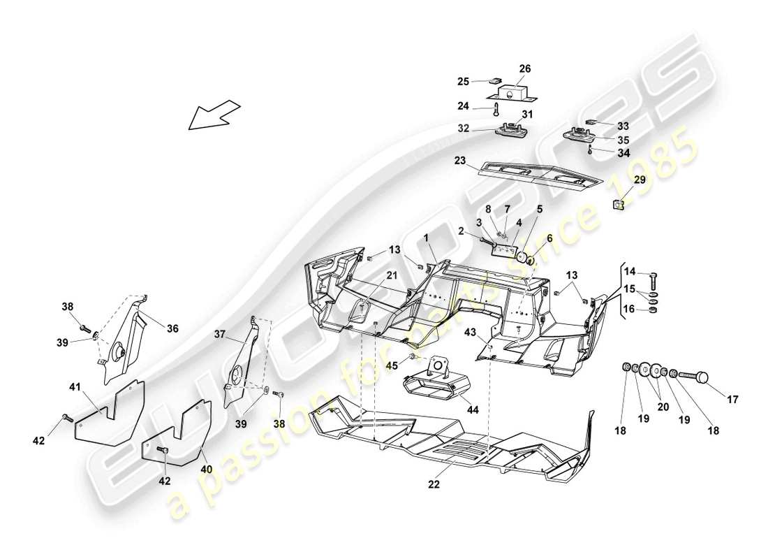 lamborghini reventon stoßstange hinten, ersatzteildiagramm