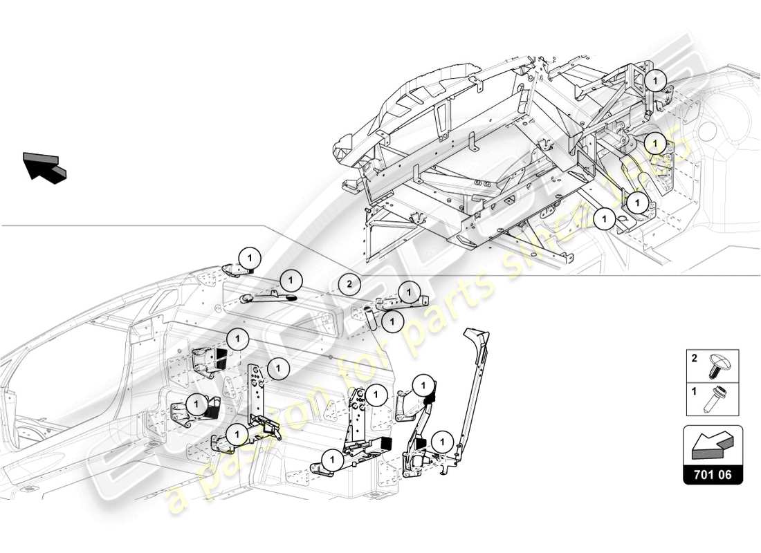 lamborghini sian roadster (2021) befestigungselemente ersatzteildiagramm