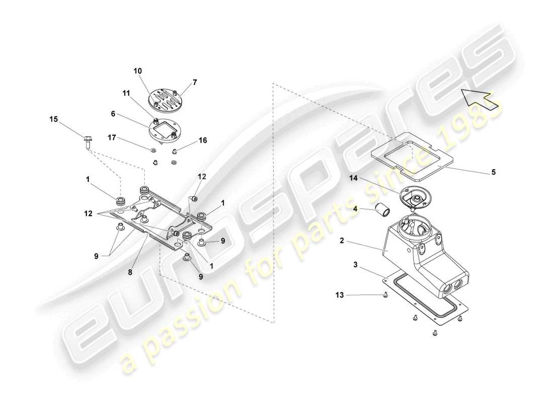 lamborghini lp550-2 spyder (2010) wahlhebelgehäuse ersatzteildiagramm