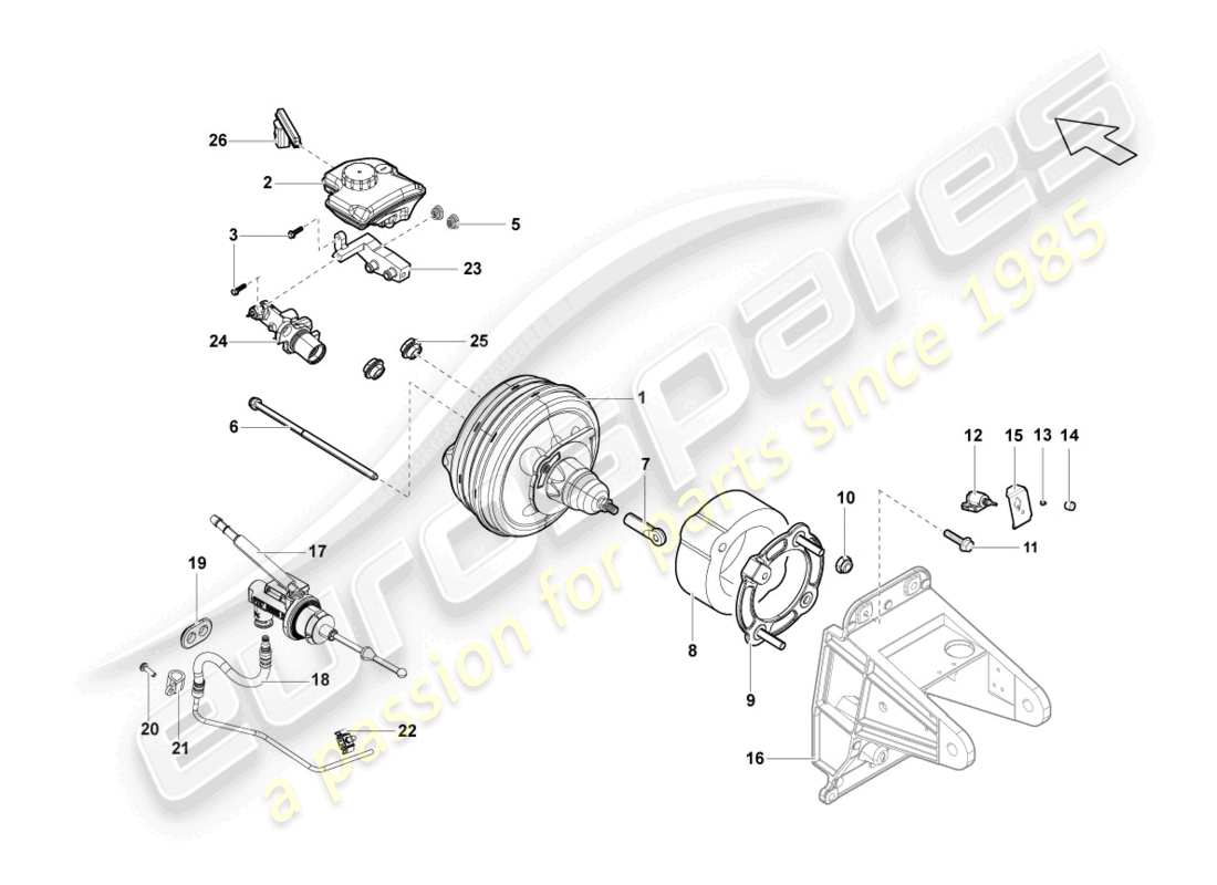 lamborghini lp550-2 spyder (2010) bremsservo-ersatzteildiagramm