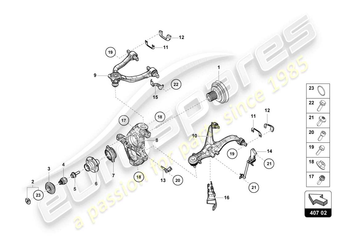 lamborghini 2023 (sto) achswelle vorne ersatzteildiagramm