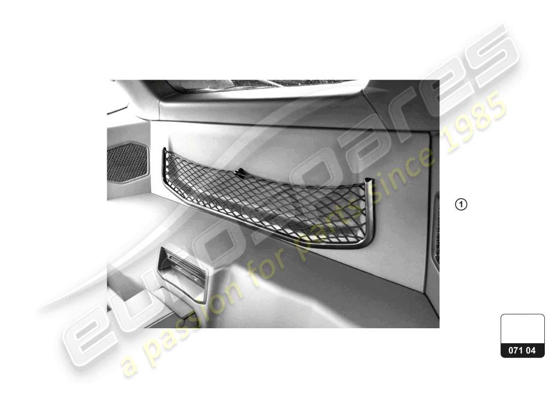 lamborghini huracan sto (accessories) mesh pocket ersatzteildiagramm