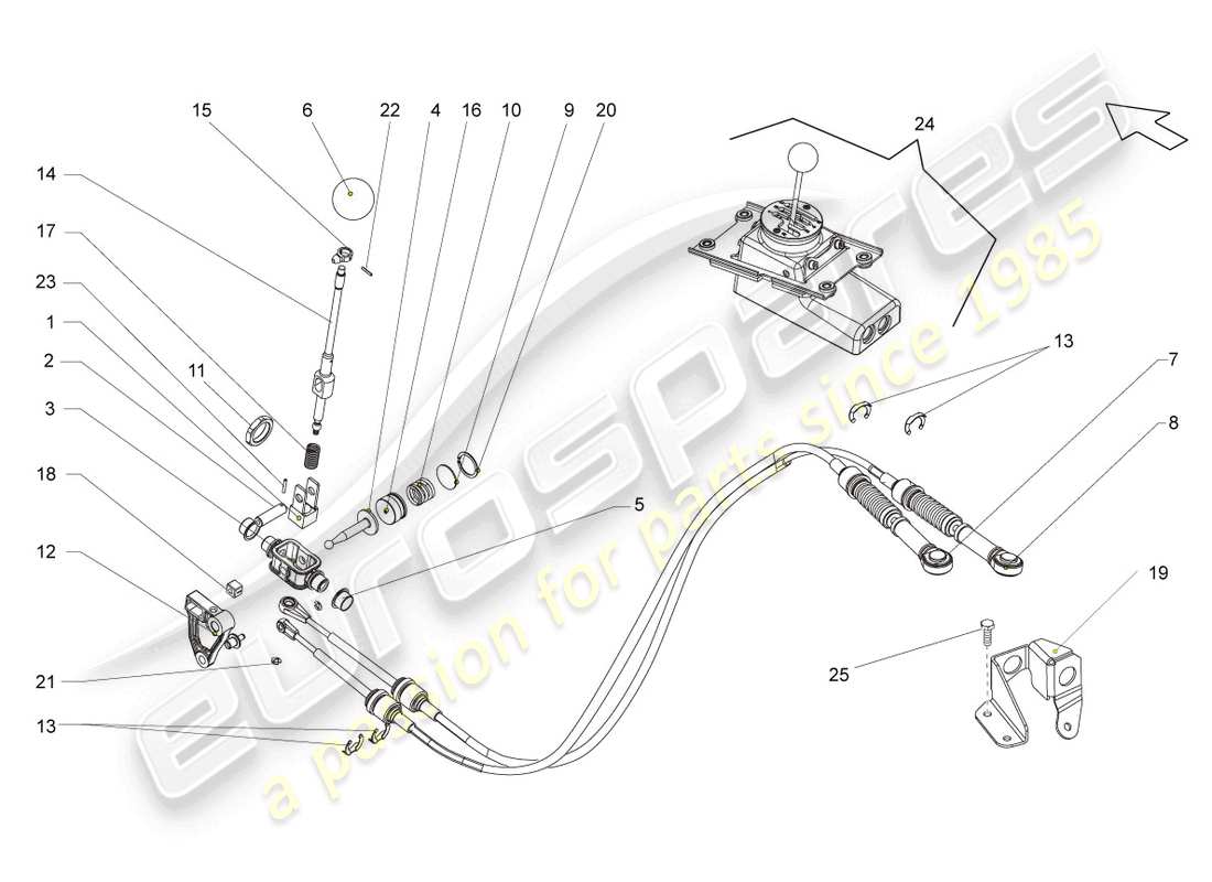 lamborghini lp550-2 spyder (2010) auswahlmechanismus - ersatzteildiagramm