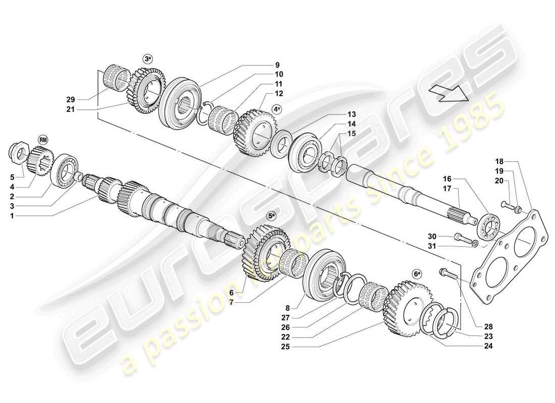 lamborghini lp550-2 spyder (2010) eingangswellen-ersatzteildiagramm