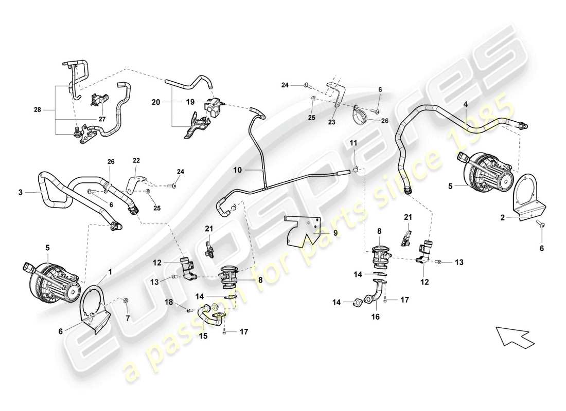 lamborghini lp550-2 spyder (2010) sekundärluftpumpe teilediagramm