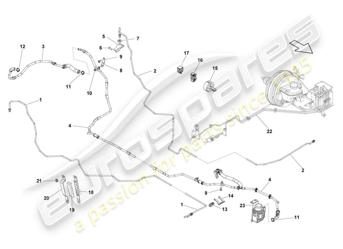 lamborghini lp550-2 spyder (2010) bremsrohr ersatzteildiagramm