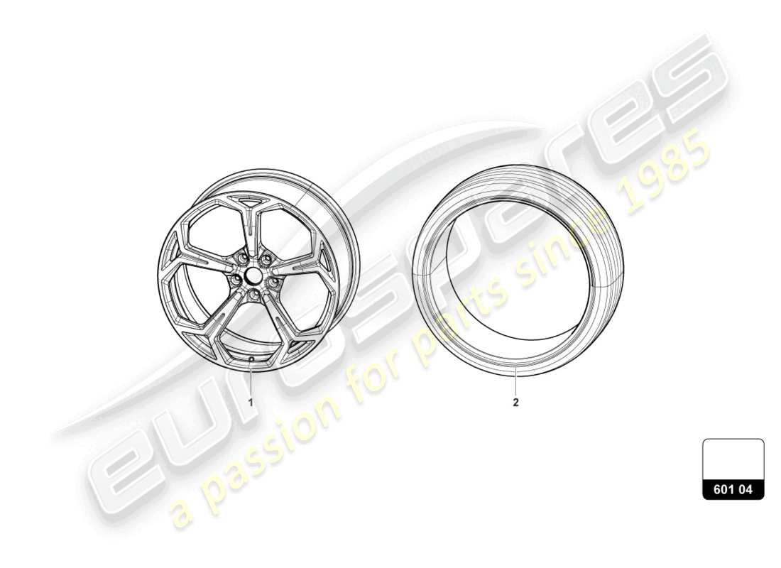 lamborghini urus (2020) räder/reifen 22 teilediagramm