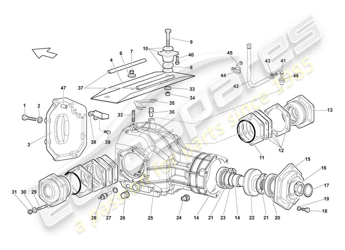 lamborghini reventon gehäuse für differential ersatzteildiagramm