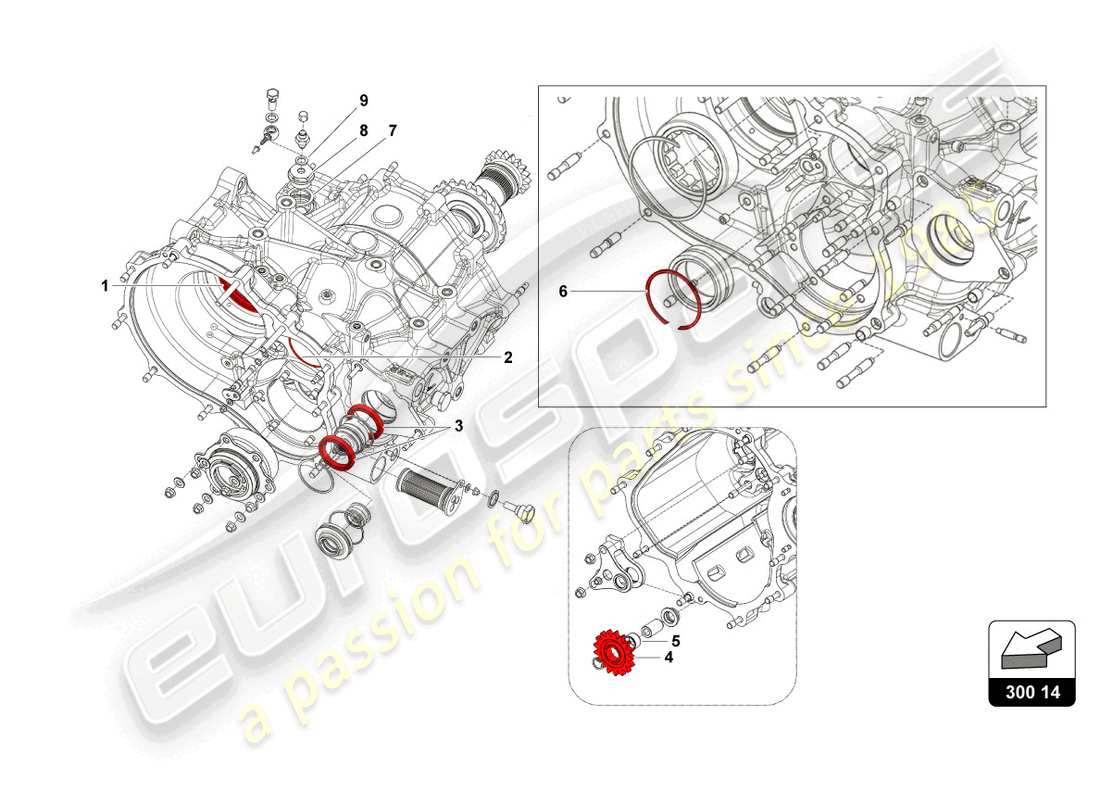 lamborghini super trofeo evo 2 (2022) rückwärtsgang ersatzteildiagramm