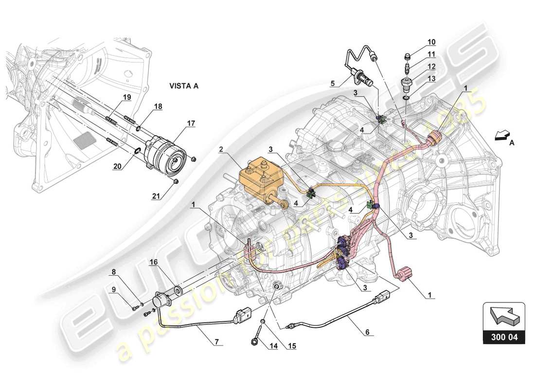 lamborghini gt3 evo (2018) getriebeverkabelung teilediagramm