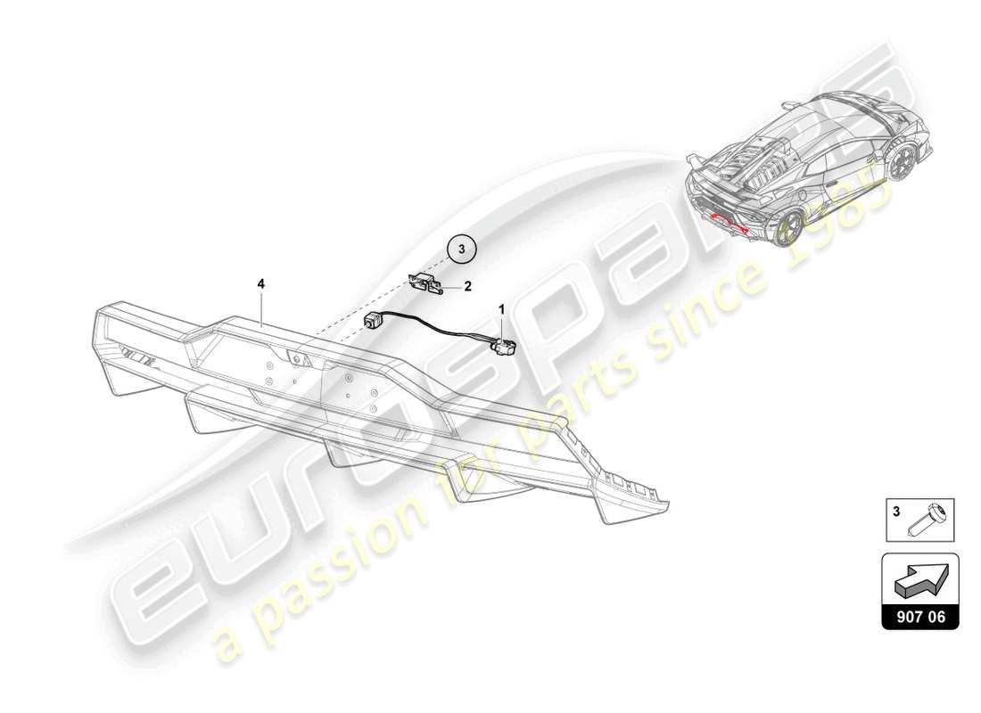 lamborghini sto (2023) rückfahrkamera ersatzteildiagramm