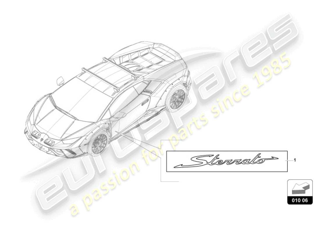 lamborghini sterrato (2024) dekorative klebestreifen ersatzteildiagramm