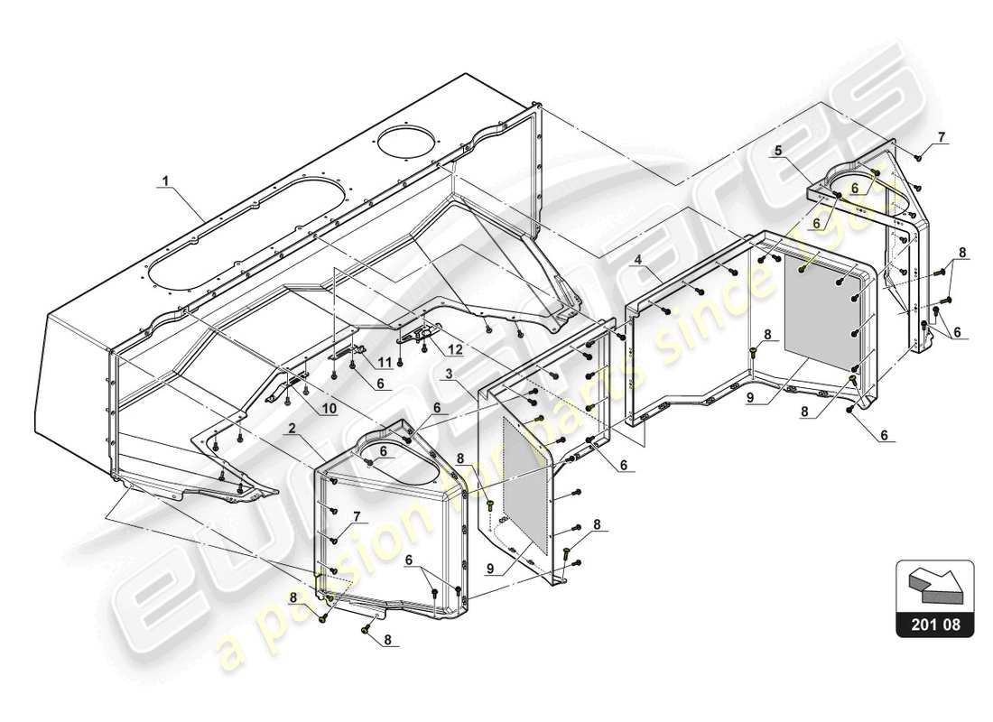 lamborghini 2018 (gt3 evo) kraftstofftank esterior ersatzteildiagramm