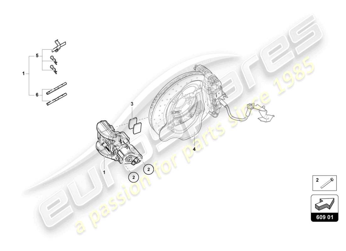 lamborghini evo spyder 2wd (2022) parkbremse ersatzteildiagramm