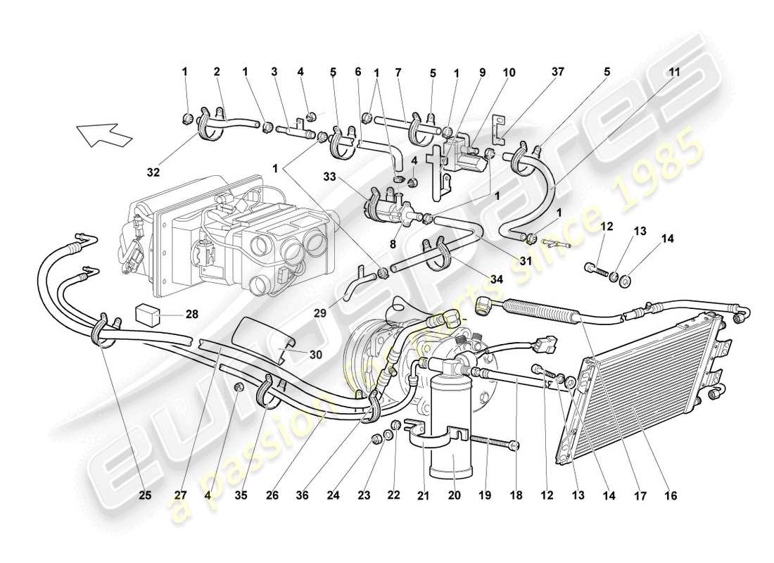 lamborghini reventon roadster a/c-kondensator - teilediagramm