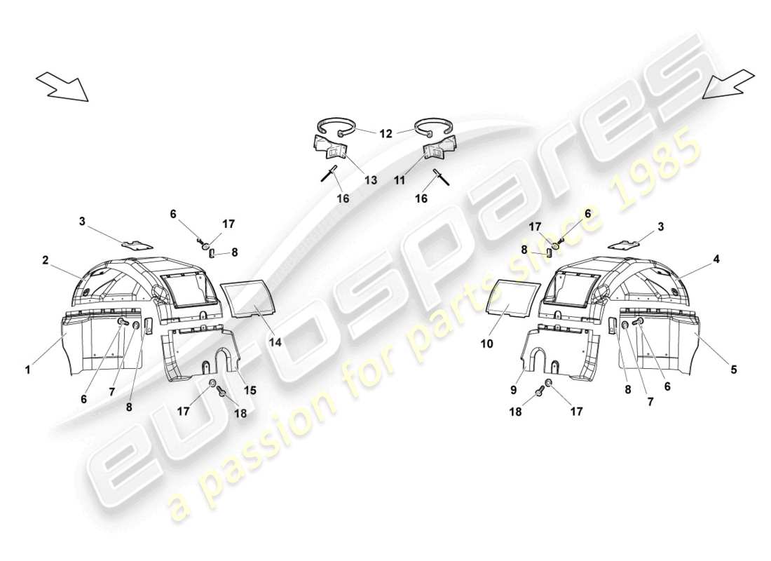 lamborghini reventon radkastenverkleidung vorne teilediagramm