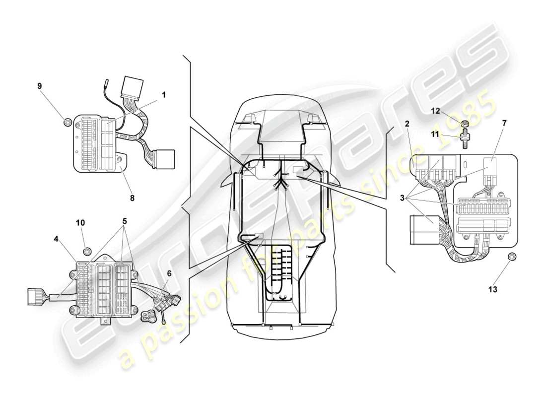 lamborghini reventon central electrics ersatzteildiagramm