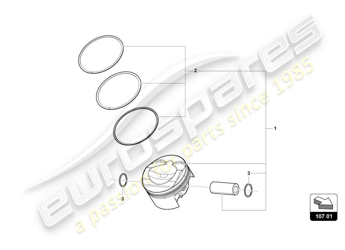 lamborghini urus performante (2024) kolben komplett ersatzteildiagramm