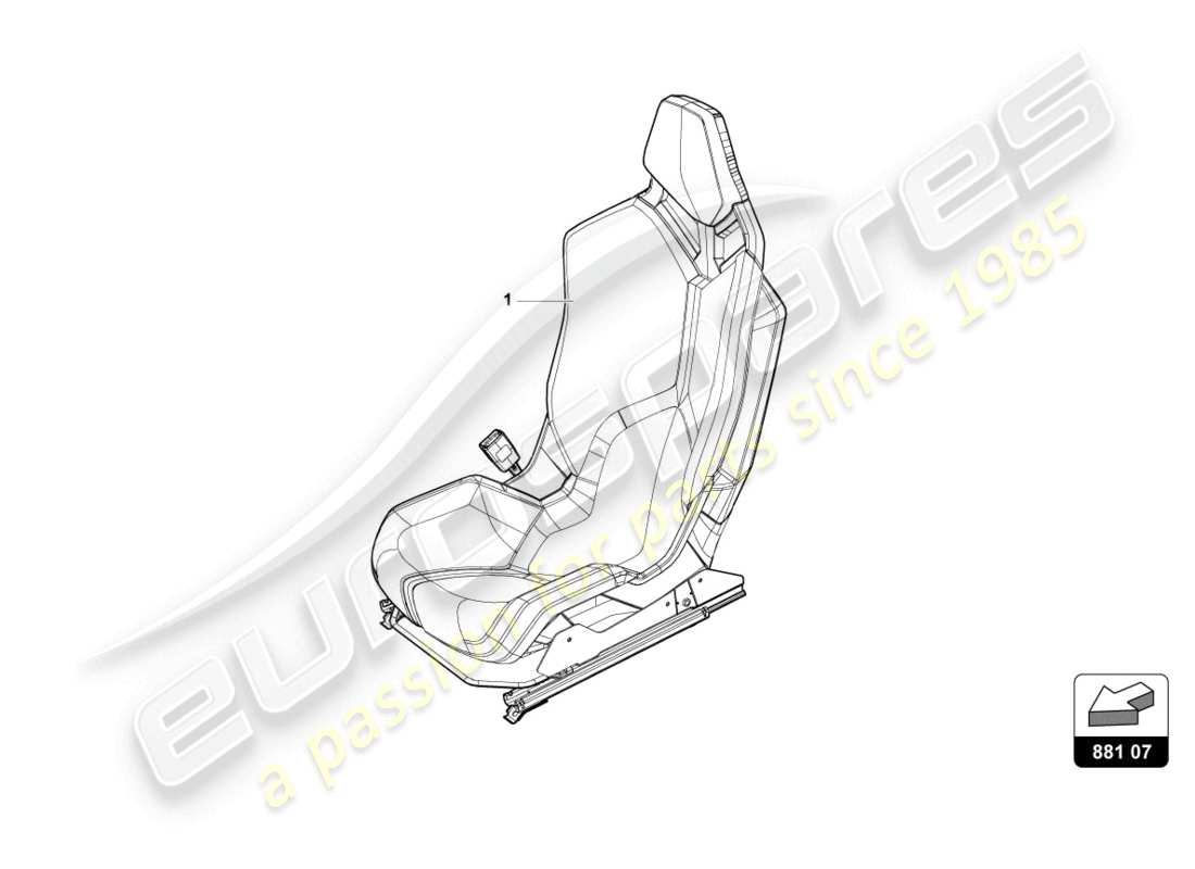 lamborghini evo coupe (2021) sportsitz 'racing seat' ersatzteildiagramm