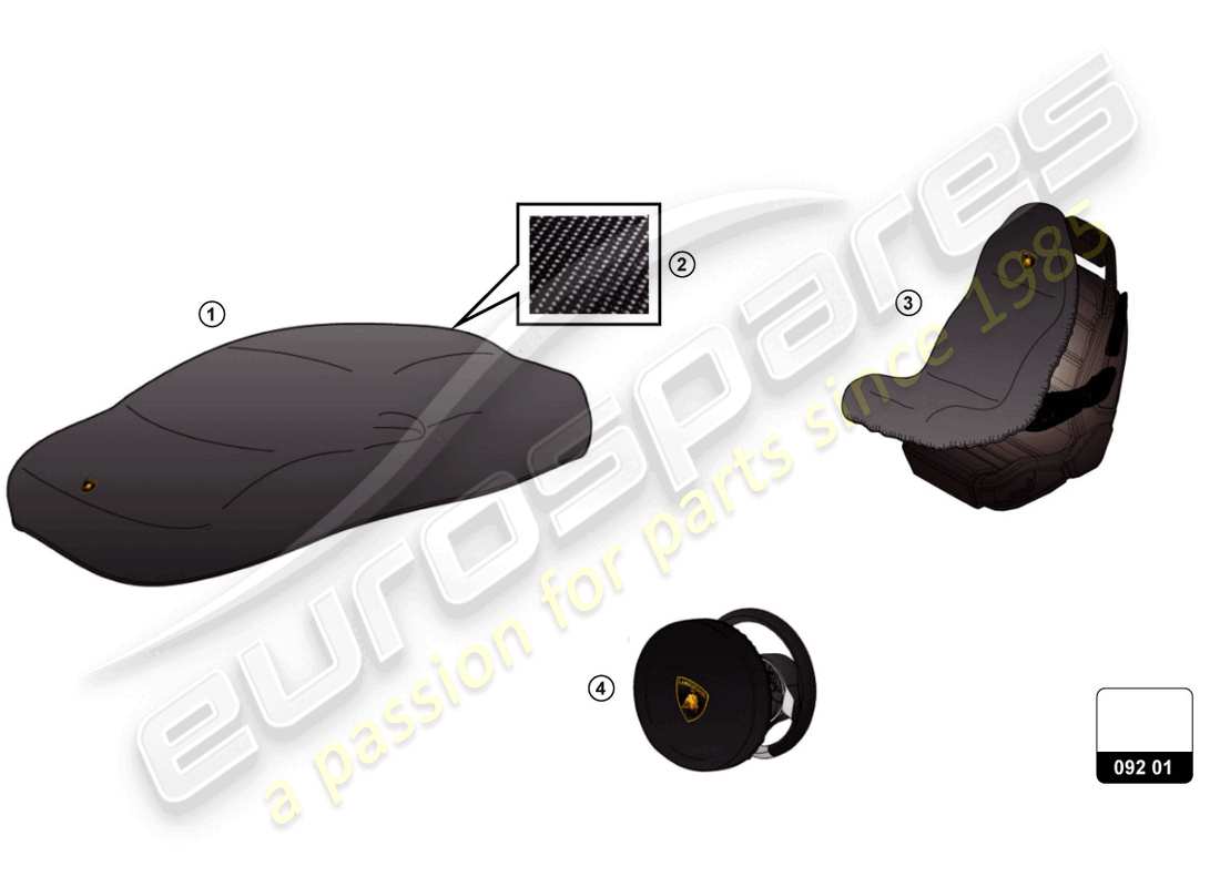 lamborghini accessories (aventador ultimae roadster) schutz teilediagramm