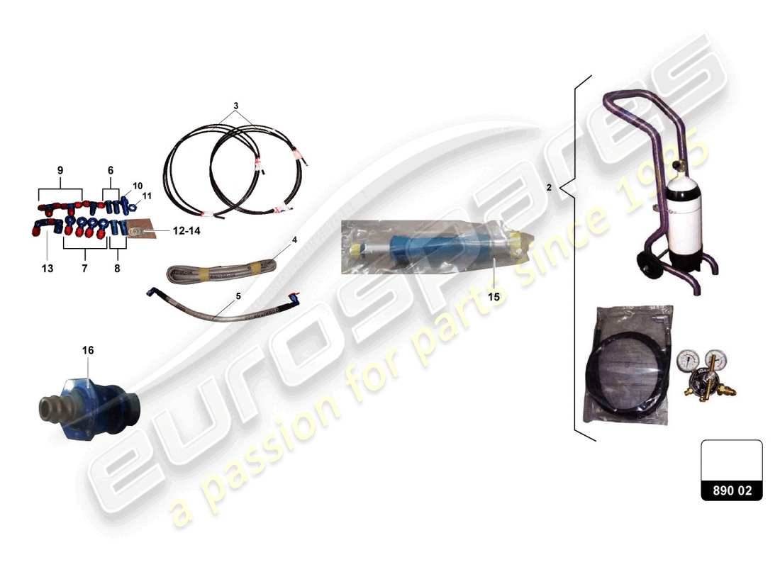 lamborghini super trofeo evo (2018) airjack-ersatzteildiagramm