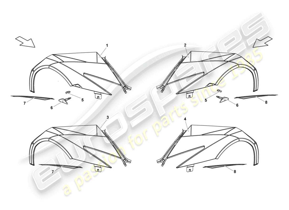 lamborghini reventon wing front teilediagramm