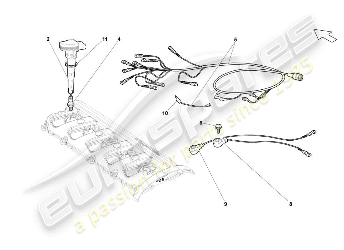 lamborghini superleggera (2008) zündkerze ersatzteildiagramm