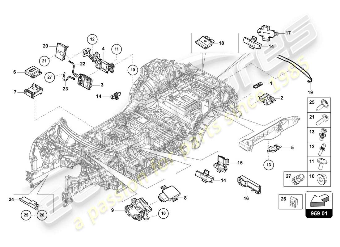 lamborghini urus (2020) steuergerät für heckklappe ersatzteildiagramm