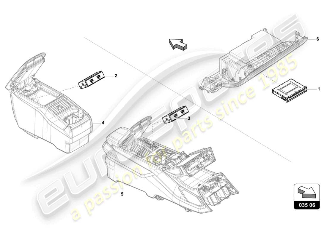 lamborghini urus (2022) anschluss für externe audioquellen teilediagramm