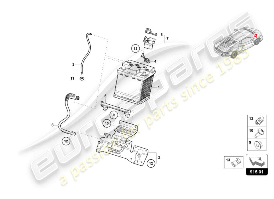 lamborghini revuelto coupe (2024) batterie 12v teilediagramm