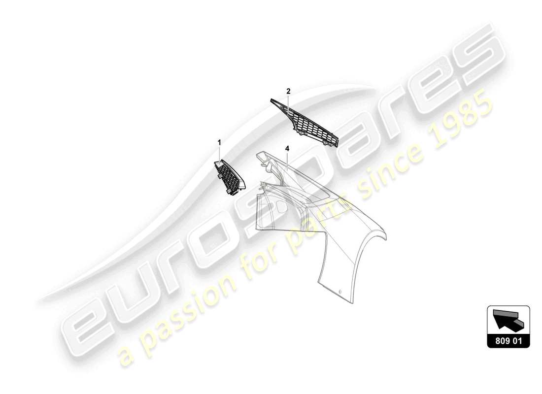 lamborghini super trofeo (2015) luftansauggitter ersatzteildiagramm