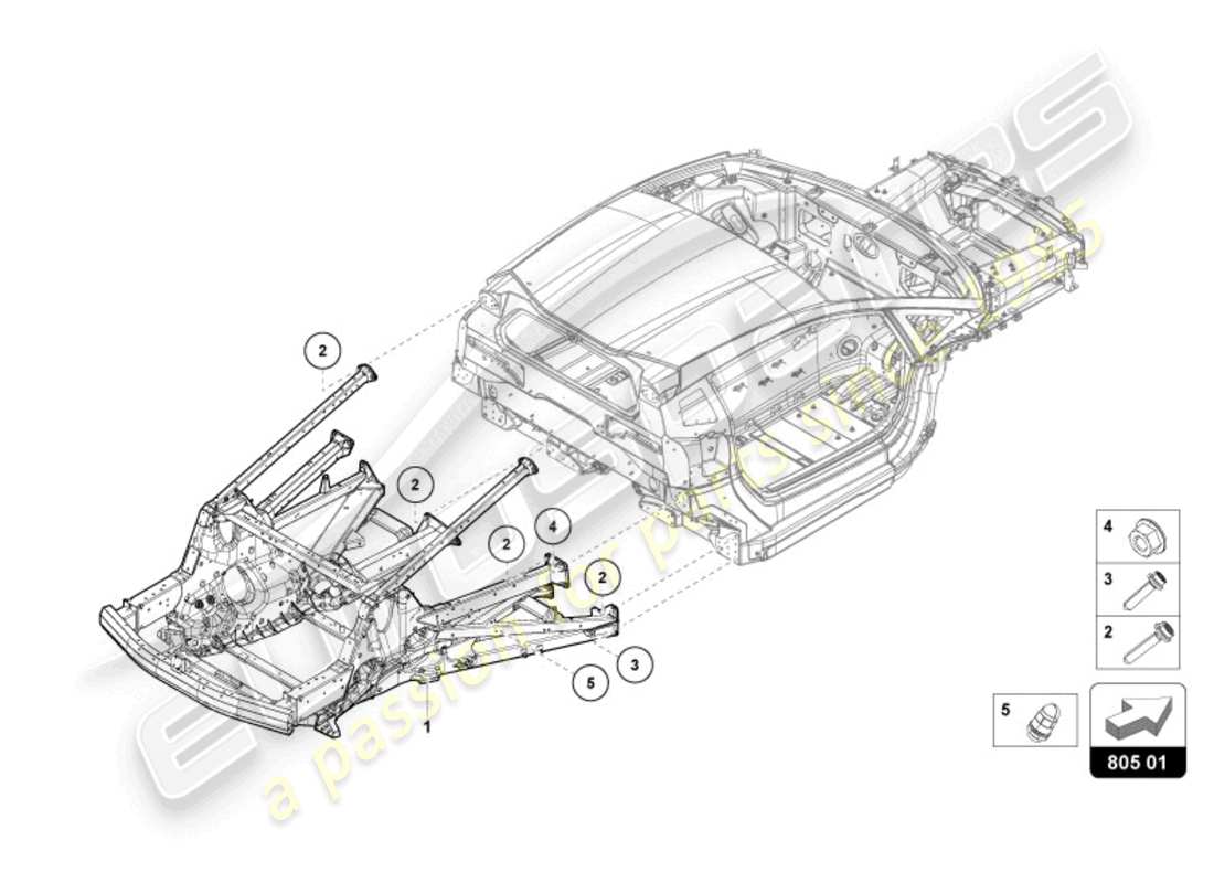 lamborghini revuelto coupe (2024) chassis hinten teilediagramm