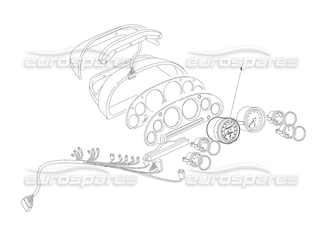 lamborghini diablo se30 (1995) armaturenbrettinstrumente (gültig für usa - januar 1995) teilediagramm
