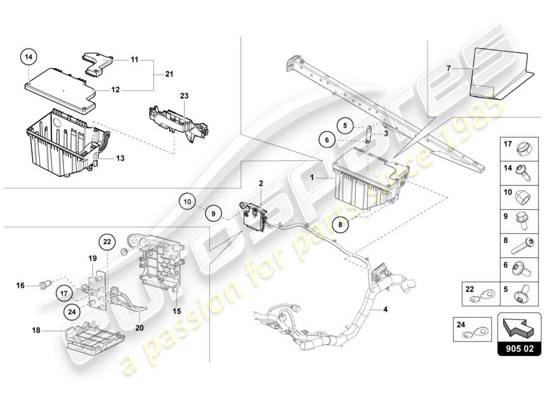 lamborghini lp770-4 svj coupe (2022) central electrics ersatzteildiagramm