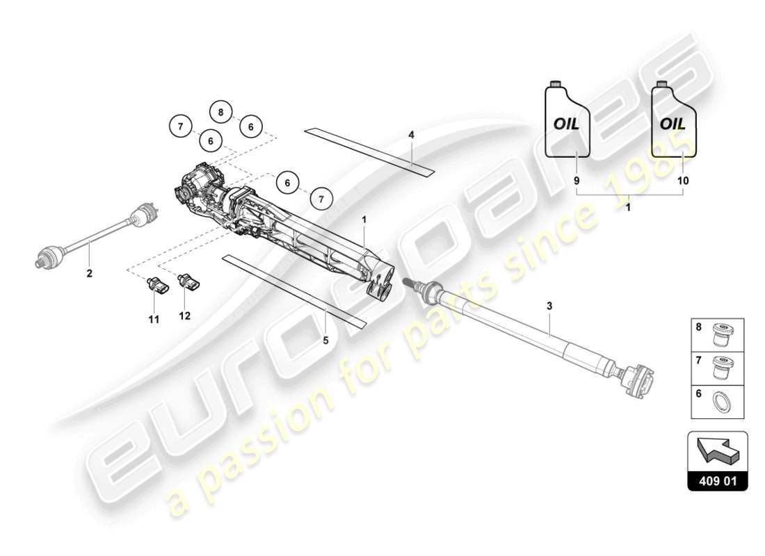 lamborghini evo coupe (2022) vorderachsdifferential ersatzteildiagramm