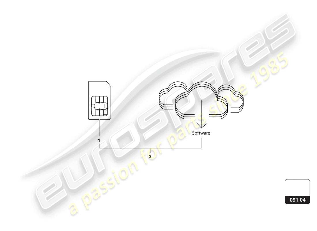lamborghini urus performante (accessories) fahrzeugpositionierungssystem - teilediagramm