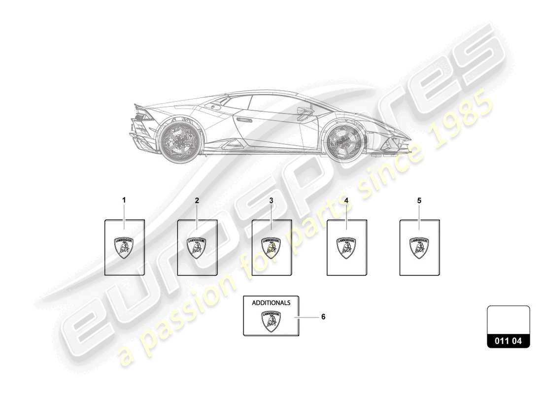 lamborghini evo spyder (2024) fahrzeugbrieftasche - ersatzteildiagramm