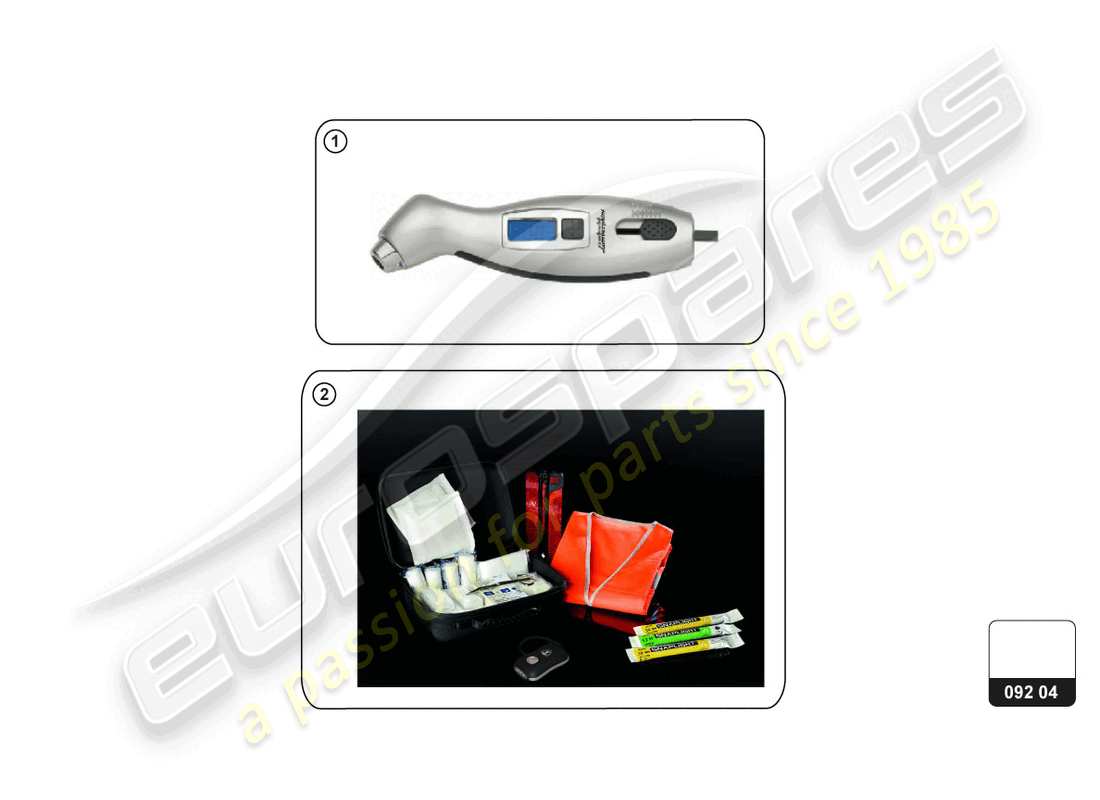 lamborghini huracan sterrato (accessories) sicherheitsausrüstung teilediagramm