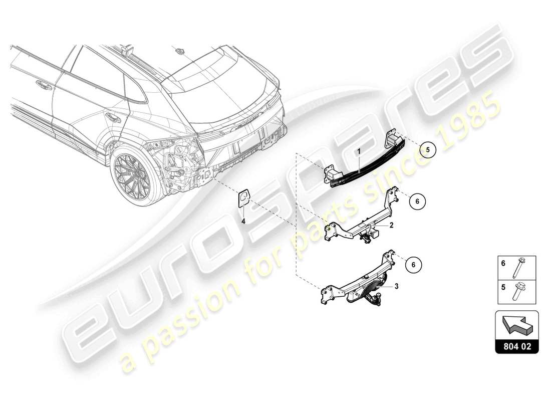 lamborghini urus (2021) halterung für stossfaenger ersatzteildiagramm