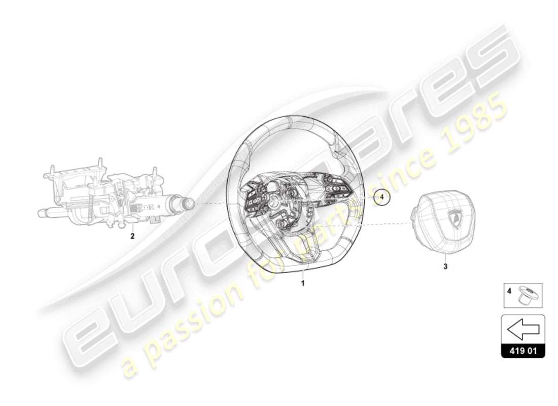 lamborghini revuelto coupe (2024) lenkrad teilediagramm